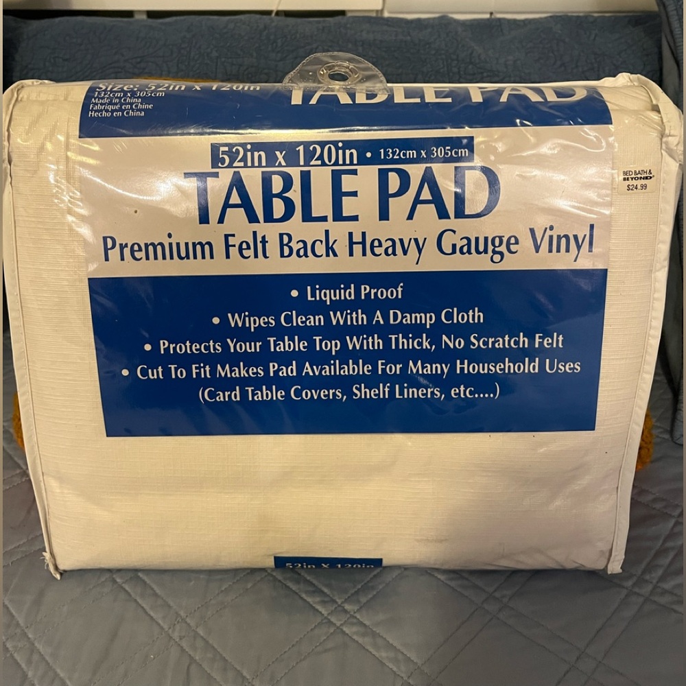 Heavy Gauge Vinyl Table Pad - White